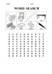 English Worksheet: WORD SEARCH