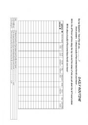 English Worksheet: class survey.Daily routine
