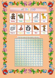 At the zoo worksheets