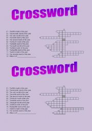 English Worksheet: Crossword - ORDINAL NUMBERS - MONTHS