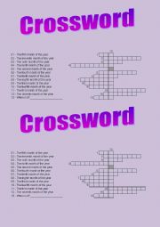 Crossword - ORDINAL NUMBERS - MONTHS