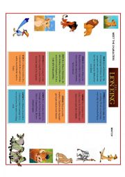 English Worksheet: the lion king- MEET THE CHARACTERS