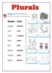 English Worksheet: Plurals part 2