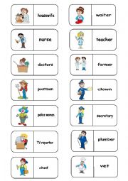 English Worksheet: job dominose