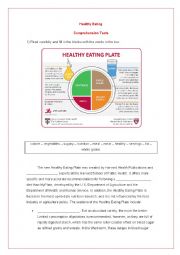 English Worksheet: Healthy Eating Text Comprehension