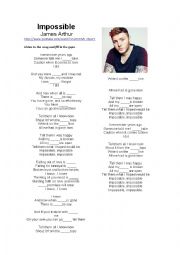 English Worksheet: Impossible by James Arthur