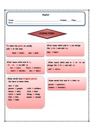 English Worksheet: Plurals Puzzle