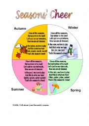 English Worksheet: SEASONS CHEER (4 poems  for kids)