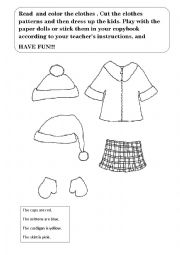 English Worksheet: CLOTHES PAPER DOLLS