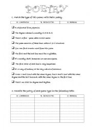 English Worksheet: poetry