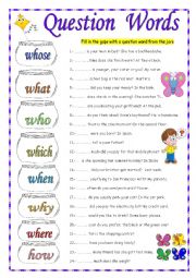 English Worksheet: QUESTION WORDS
