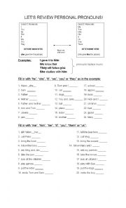 Personal Pronouns 