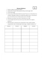 English Worksheet: Fitness and Wellness 