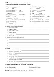 English Worksheet: Verb to be exercises