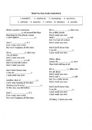 English Worksheet: Need you now (Lady Antebellum) Lyrics