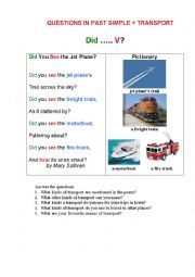 English Worksheet: DID YOU SEE...?