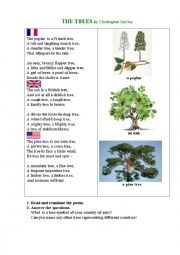 English Worksheet: TREES (a poem)