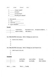 English Worksheet: Basic Framework for teaching questions