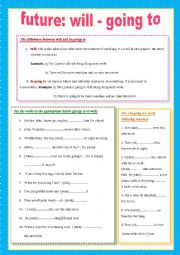English Worksheet: FUTURE: will and be going to
