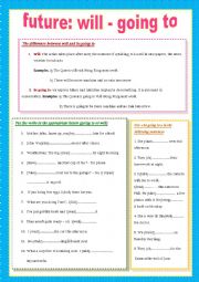 English Worksheet: FUTURE: will and be going to