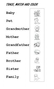 English Worksheet: My family