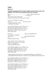 English Worksheet: Present Continuous with the song Daylight, Maroon Five