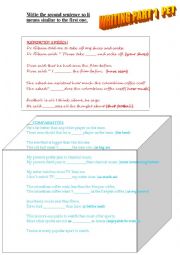 English Worksheet: WRITING PART 1 PET EXAM