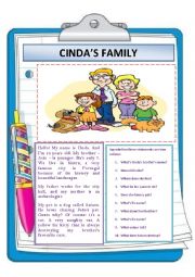 English Worksheet: CINDAS FAMILY