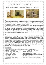 English Worksheet: Stone Age Britain