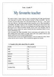 English Worksheet: Writing test 