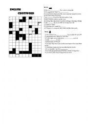 English Worksheet: English crossword