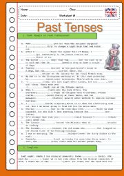 English Worksheet: PAST TENSES