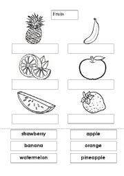 English Worksheet: Fruits