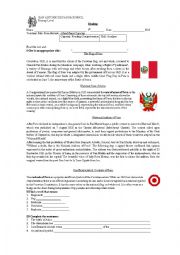 English Worksheet: national symbols of peru