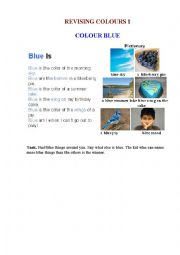 English Worksheet: REVISING COLOURS (1 of 4 - BLUE)