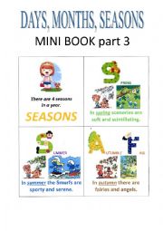English Worksheet: Mini-book part 3 : SEASONS