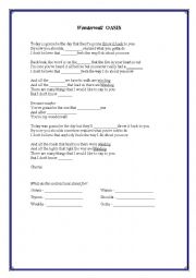 English Worksheet: Oasis Wonderwall