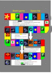 English Worksheet: Out of Space - Board Game
