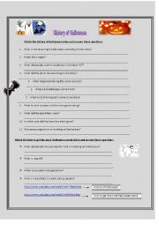 English Worksheet: Video Activity - History of Halloween