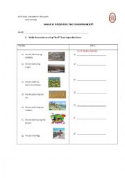 environment good worksheet