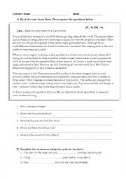 English Worksheet: A2 exam