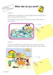 English Worksheet: Classroom objects: What else do you need?