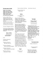 English Worksheet: The best poem