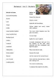 English Worksheet: Barbecue Vocabulary
