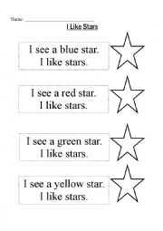 I Like Stars reading page