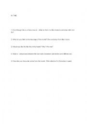English Worksheet: In Time