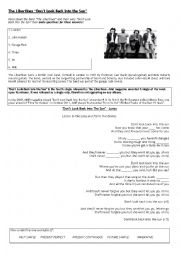 English Worksheet: The Libertines - Dont Look Back Into the Sun