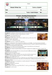 English Worksheet: Reading Comprehension Test- Tourism and Hospitality