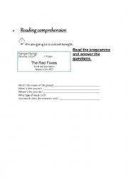 English Worksheet: Concert