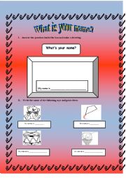 English Worksheet: What is your name?